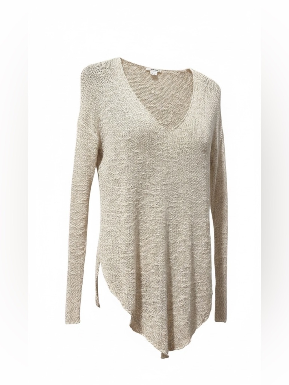 Helmut Lang Silk Asymmetrical V-Neck Sweater – Size L